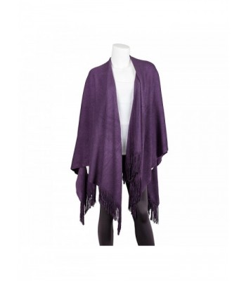 Purple Ruana Acrylic Womens Shawl