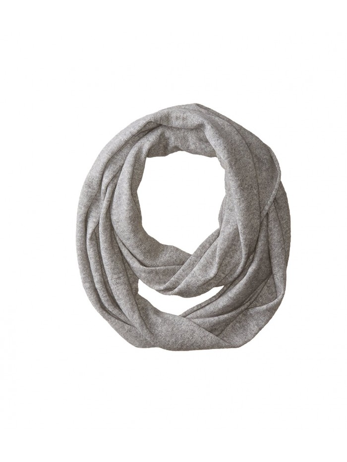 bela.nyc Women's Cashmere Solid Infinity Scarf - Light Grey Heather - C211WZYPST9