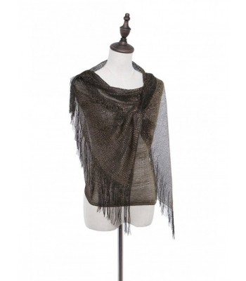 Evening Formal Shawl and Wrap- 1920s Flapper Wedding Sparkle Piano Scarf for Women - Black and Gold - CX18496ALNN