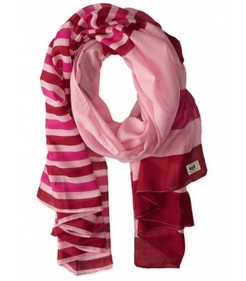 Life is good Women's Summer Stripes Scarf - Deco Pink - CN11MXHQHU7