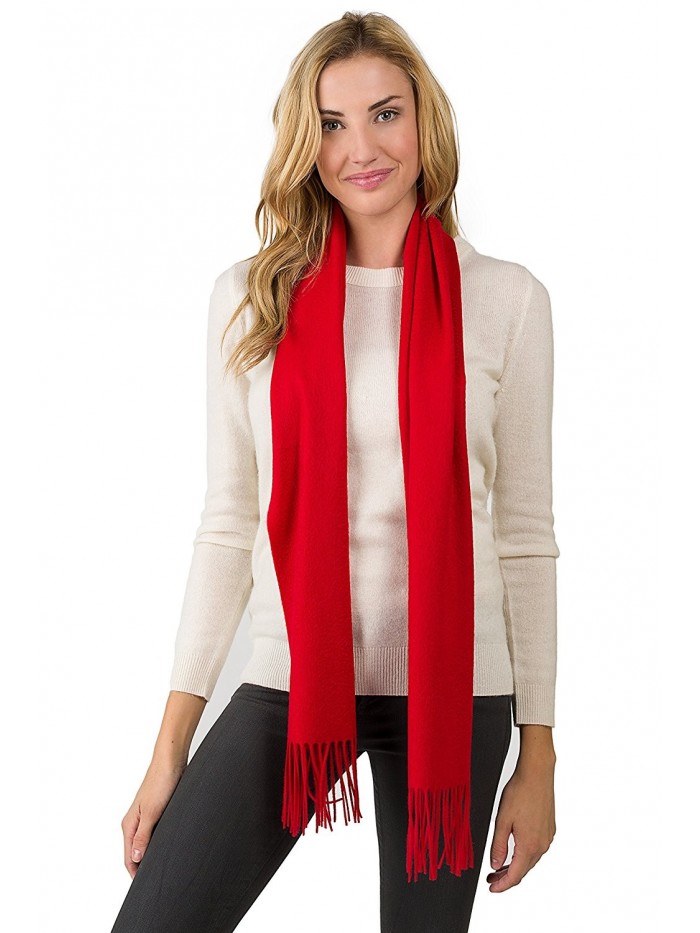 JENNIE LIU Unisex Watermark Cashmere Woven Scarf - Red - C311I01FVGV