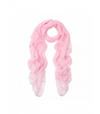 Elegant Silky Chiffon Sheer Plain Oblong Scarf Wrap - Different Colors - Pink - CG120A5JTIJ