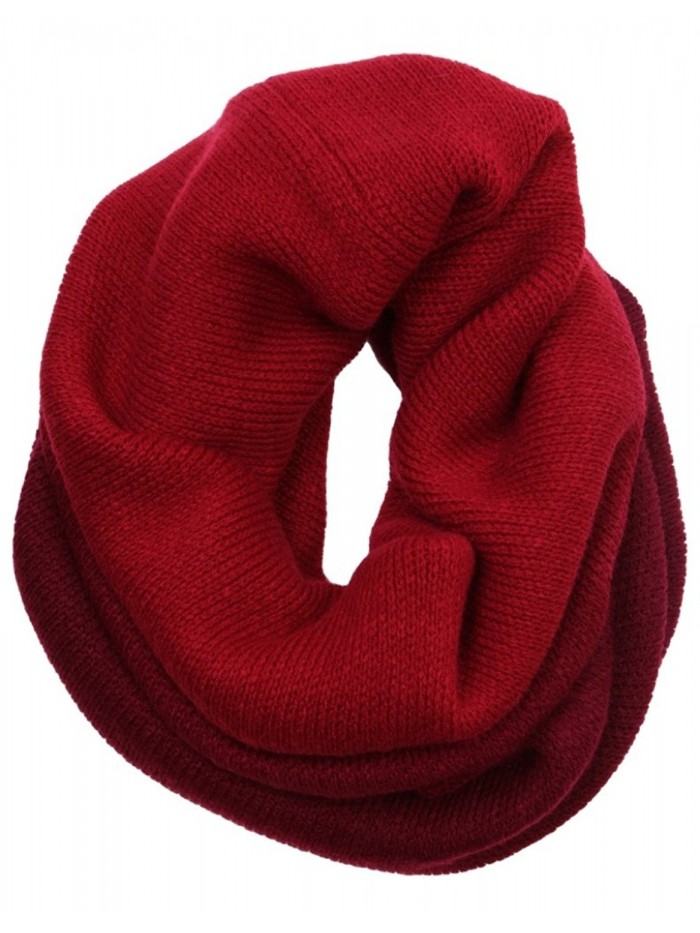 Funky Junque's CC Women's Ombre (Dip Dye) Scarf - Infinity (Circle Tube Loop Forever) - Red/Burgundy - CR1260DFCRX