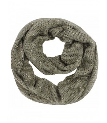 Taupe Sequin Specked Knit Infinity Scarf - CQ110C3W8OX