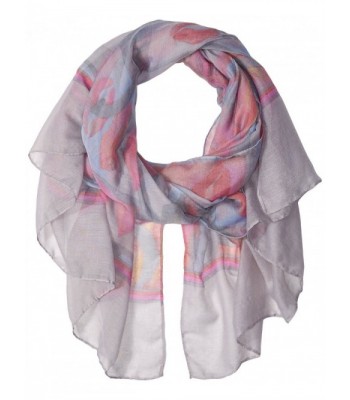 D&Y Women's Lip Printed Oblong Scarf - Gray - CA12O7CT6HF