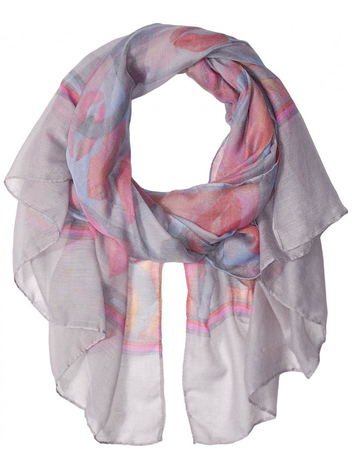 D&Y Women's Lip Printed Oblong Scarf - Gray - CA12O7CT6HF