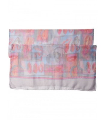 Womens Printed Oblong Scarf Grey