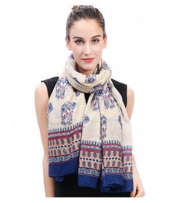 Lina & Lily Elephant Print Women's Long Scarf - CX11SYQ7PVL