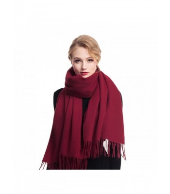 Cashmere Winter Solid Luxurious Shawls - Wine Red - CT1887SOLE7