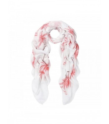 Elegant Tropical Print Frayed Scarf