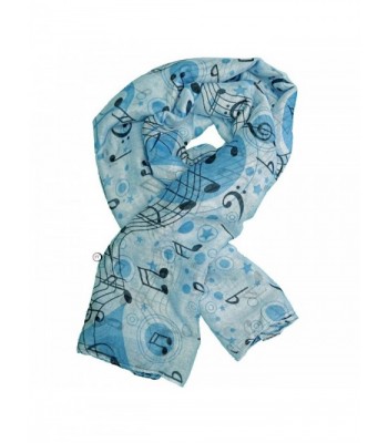 Music Scarf Blue Treble Bass Clef Note Pattern - Women and Girl Musician Gift - CM12MAOIBDB