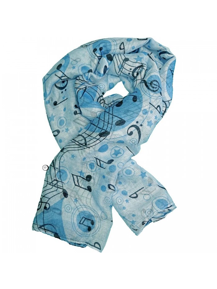 Music Scarf Blue Treble Bass Clef Note Pattern - Women and Girl Musician Gift - CM12MAOIBDB