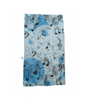 Music Scarf Blue Treble Pattern