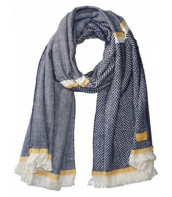 Joules Women's Twilby Textured Long Scarf - Navy Twill - C8183G2IUW6