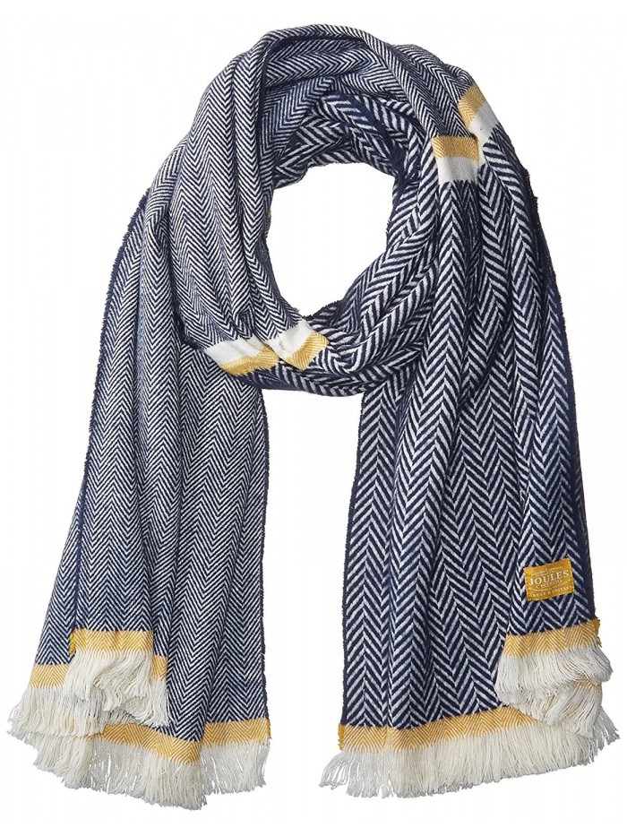 Joules Women's Twilby Textured Long Scarf - Navy Twill - C8183G2IUW6