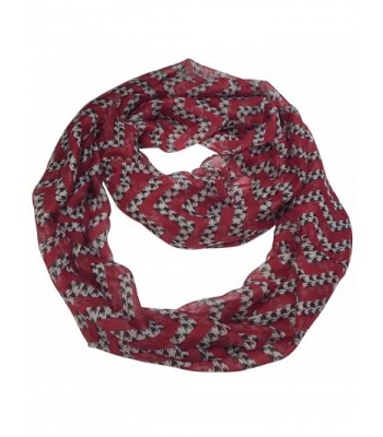 Houndstooth Lightweight Thin Poly Infinity Scarf - Roll Tide Pride - Crimson Red Chevron - CF12N1WQS2S