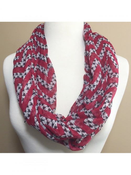Houndstooth Lightweight Thin Poly Infinity Scarf - Roll Tide Pride ...
