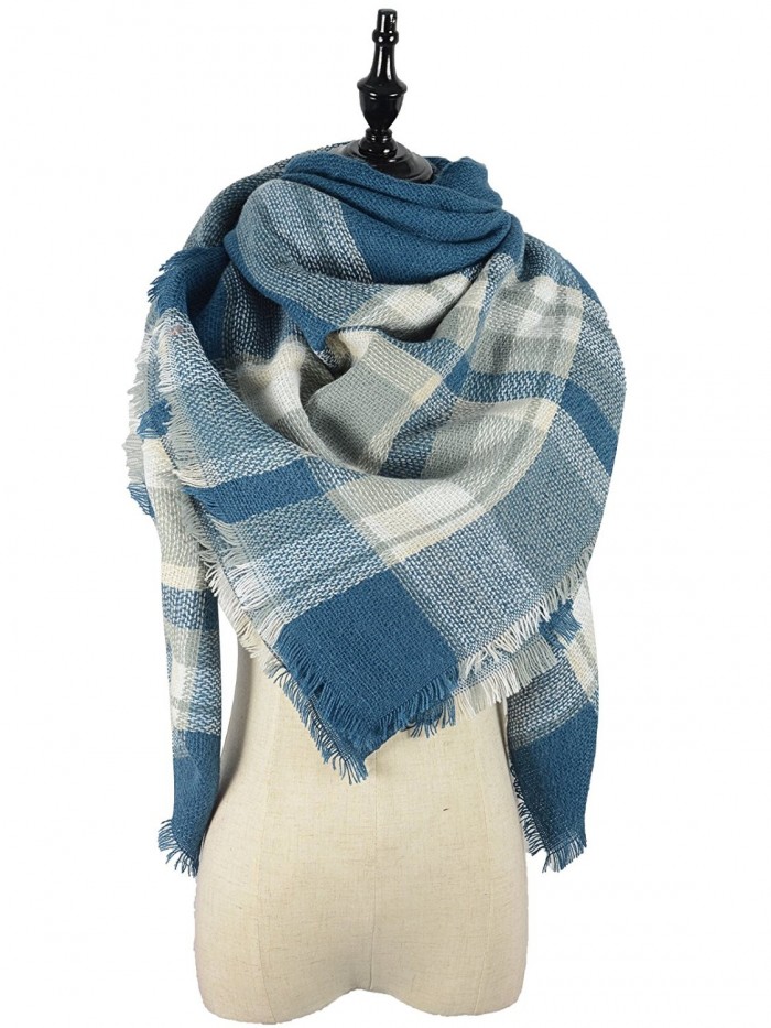 Durio Stylish Blanket Scarves Pashmina - Jean Blue Scarf - CC1868EAAAU