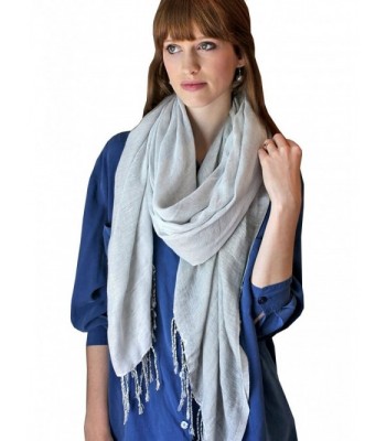 Anika Dali Luxurious Two Color Reversible Pashmina Shawl- Long Tassels- Oversize - Silver/Light Silver - C311E5BNUVD