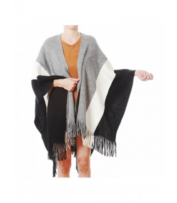 Carrie Winter Fringe Poncho Cardigan in Wraps & Pashminas