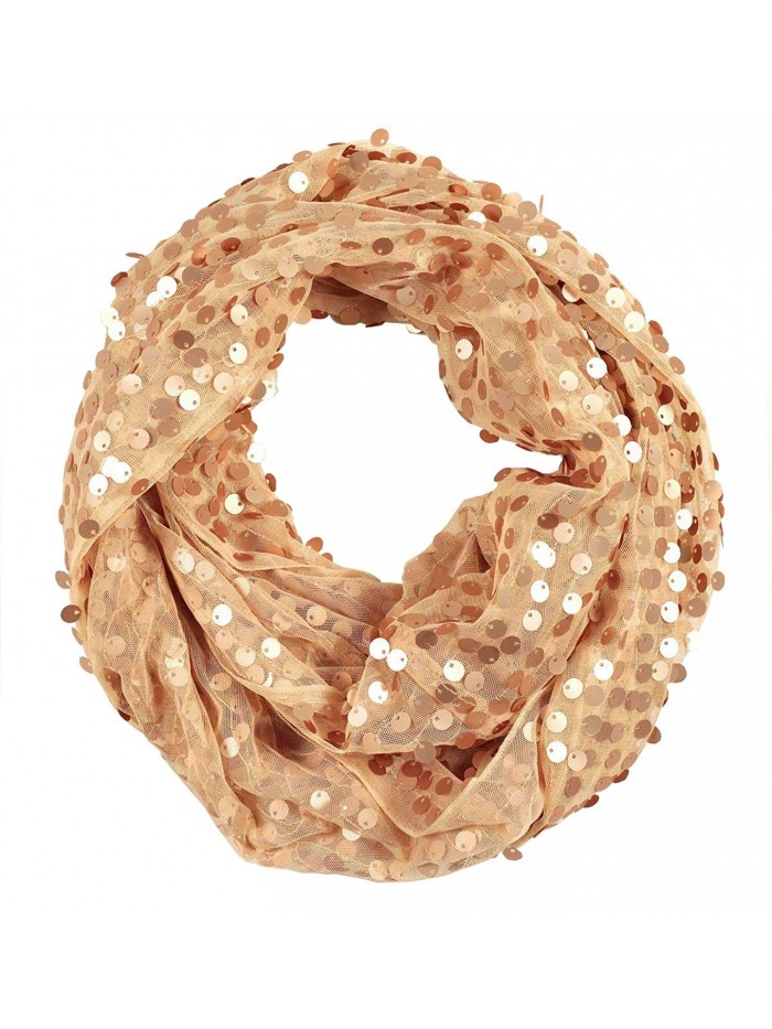 Cozzy Land Sequin Embellished Infinity Scarf - Pink - CF11IVZV6KB