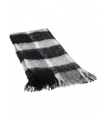 Capelli New York Oversized plaid woven boucle woven poncho - Black Combo - CD124SD3UFN