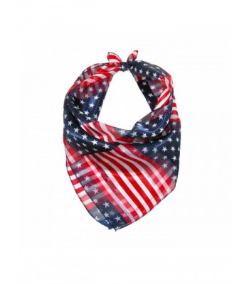 CTM Women's 21 Inch Stars and Stripes American Flag Square Scarf - American Flag - C21236916DD