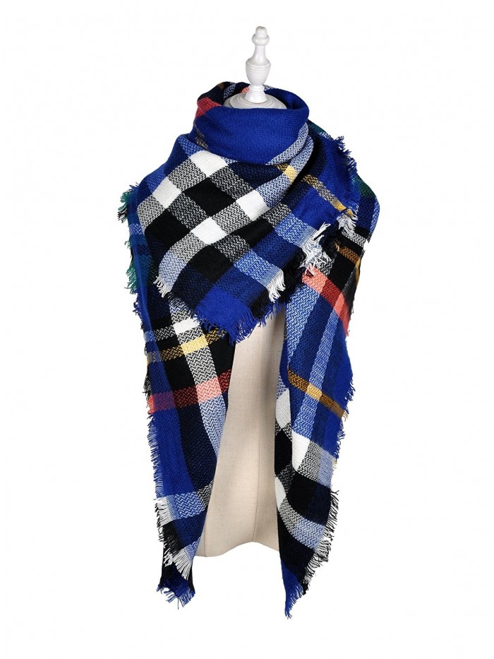 LIYZU Women's Tassels Soft Plaid Tartan Gorgeous Shawl - 3 - CM188RM88IM