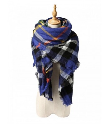 Spring fever Winter Magnetic Knit Tartan Plaid Wrap Cashmere Feel Large Lightweight Scarf for Women - A08 - CF12LA9OGX7