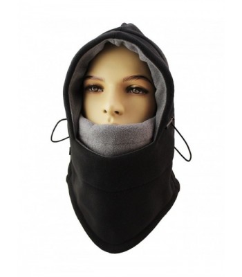 ZZLAY Balaclavas Hat Double Layers Thicken Caps Winter Warm Fleece Ski Face Mask - black - CW185T3Y2NR