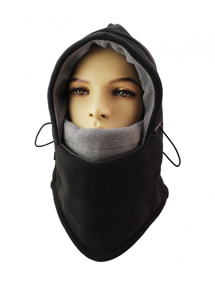 ZZLAY Balaclavas Hat Double Layers Thicken Caps Winter Warm Fleece Ski Face Mask - black - CW185T3Y2NR