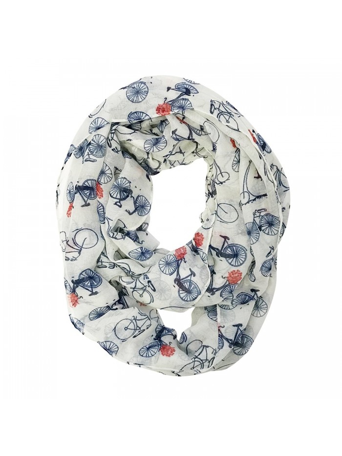 Wrapables Lightweight Vintage Bicycle Infinity Scarf - White - CT1869XU4ND