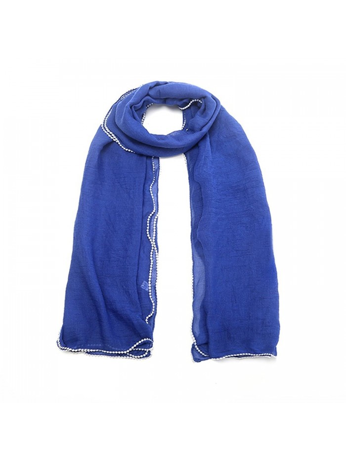 Ladies CRINKLE Effect Delicate Pashmina - Royal Blue - CT12I1KSH9N