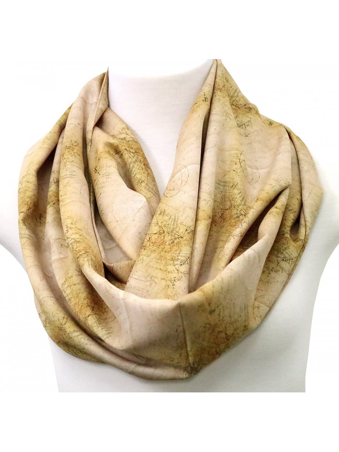 Vintage Mathematics scarf with handwritten Formulas Scarf By Di Capanni (Cream) - C4128WXSVLD