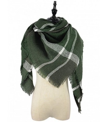 Tartan Scarves Stylish Blockcolor Casual - white green - CY186T2LREW