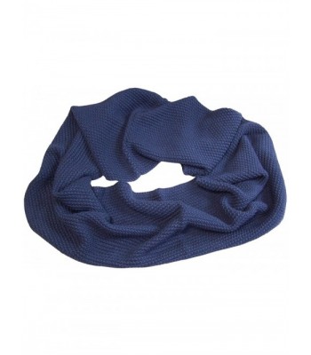 N'Ice Caps Womens Solid Chain Stitched Infinity Circle Scarf - Navy - CY124DICW2P