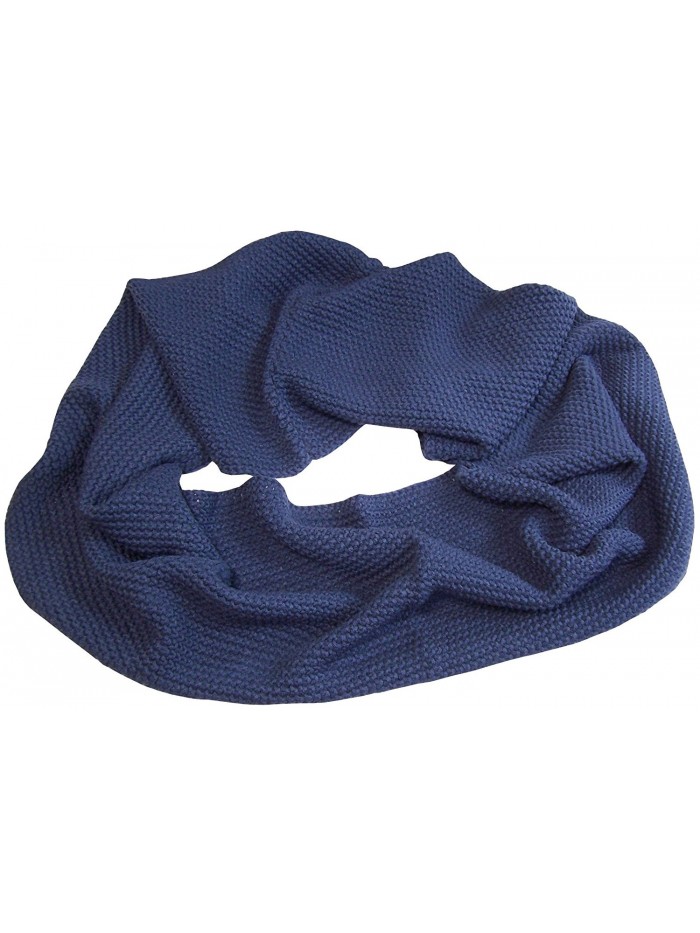 N'Ice Caps Womens Solid Chain Stitched Infinity Circle Scarf - Navy - CY124DICW2P