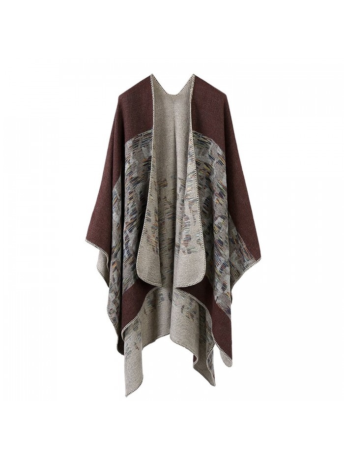 Vbiger Women Shawl Warm Scarf Thickened Shawl Wrap Gorgeous Pashmina - Brown - CU187QH3ZAY