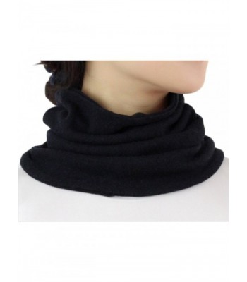 Women Silk Cashmere Neck Gaiter Autumn Winter Warmth Knitted Neck Scarf - Black - CM12N868ZTK