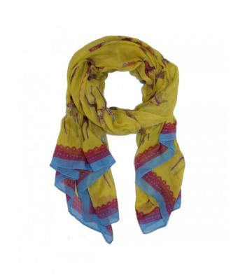 Bucasi Equestrian Horse Print Scarf - Yellow - C711FJSI02F