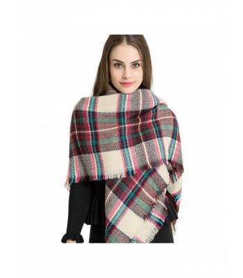 Marvel O Bug Warm Plaid Fashion Women Oversized Fringe Scarf Blanket Shawl Wraps Poncho Pashminas S139 - Burgundy - CX1878GC4TM