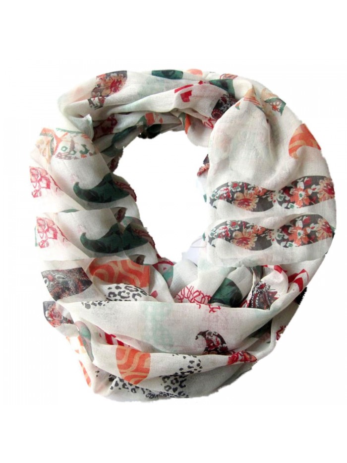 Sexyinlife Funny Colorful Mustache Print Infinity Loop Circle Scarf Shawl - C311OVDF49V