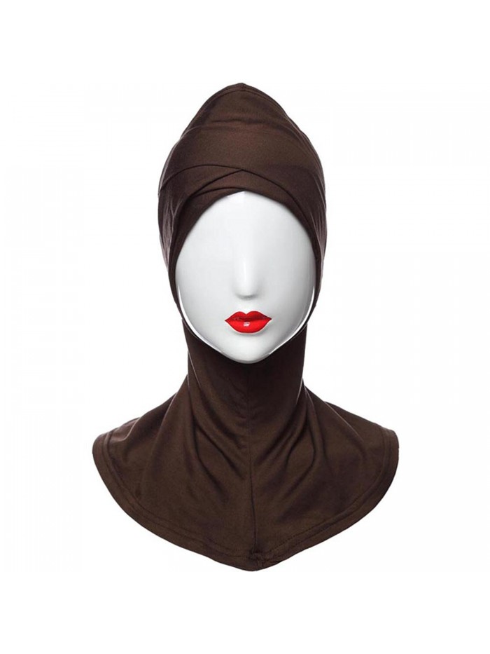 Edal New Under Scarf Hat Cap Bone Bonnet Hijab Islamic Band Neck Cover Head Wear - Coffee - CN126HWE9NF