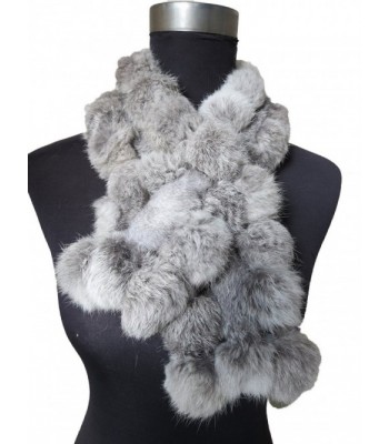 Real Rabbit Fur Scarf Warm Protect the Cervical Spine - Natural Gray - CJ185QX0O9Q