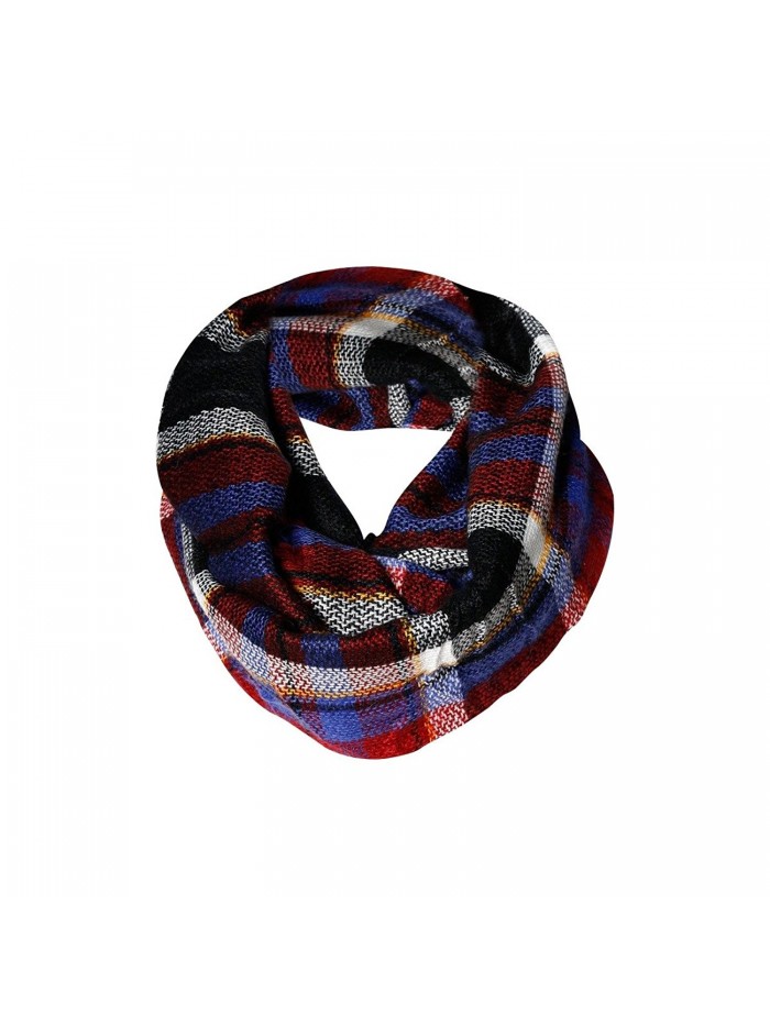 Cozy Evening Plaid Tartan Infinity Scarf Funky Monkey Fashion Warm Cozy Scarves - C21874YE7ET