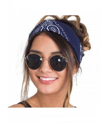 TAORE Women Fashion Bandana Headwear Scarf Square Head Scarf - Navy ...