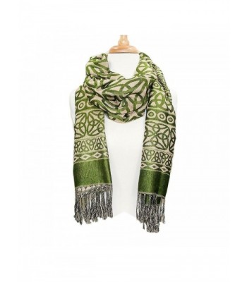 Ladies Celtic Heritage Scarf- Ancient Celtic Style Design- Moss Green - C912G20EXAF