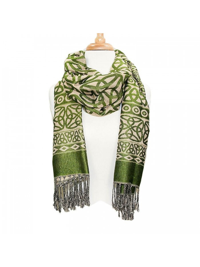 Ladies Celtic Heritage Scarf- Ancient Celtic Style Design- Moss Green ...