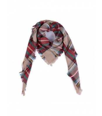 Smiry Womens Stylish Soft Winter Warm Large Tassels Plaid Wrap 55 Inches - Multi-color - C41860MTCTZ