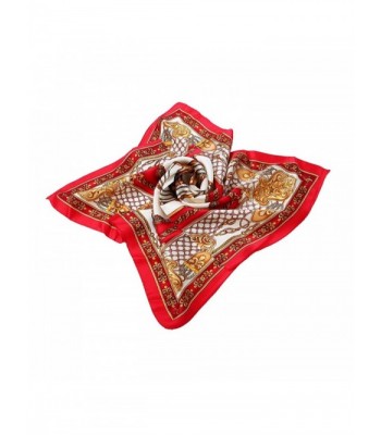 Premium 100% Pure Silk Small Square Scarf 21" - Different Designs Available - Horse Red - CV1200VRV2F